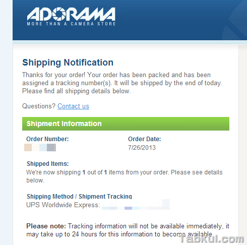 Adorama-Nexus7-shipping-mail