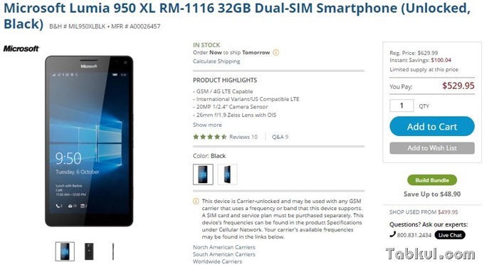 B&H-Lumia-950XL-Sale