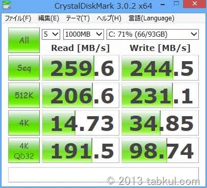 Lenovo Yoga 13 レビュー07 | HDDベンチマーク結果、VivoBook X202E SSD版と比較