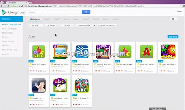 教育向けストア「Google Play for Education」は2013年秋ごろリリースへ