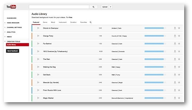 YouTube、著作権フリー商用可の150曲「Audio Library」を公開