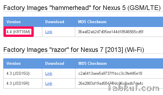 Google、Nexus 5用のファクトリーイメージ「hammerhead」を公開