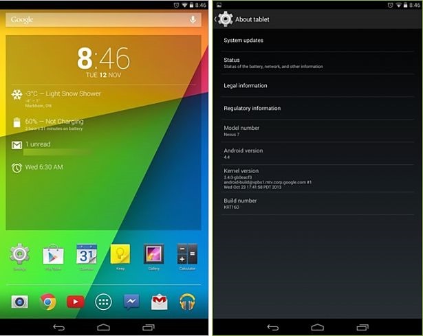 Android 4.4 KitKat、Nexus 7／Nexus 10向けに配信開始