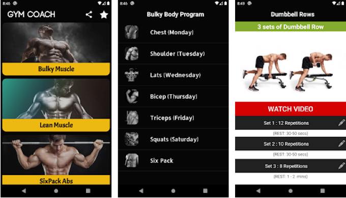 Android app net gym coach pro