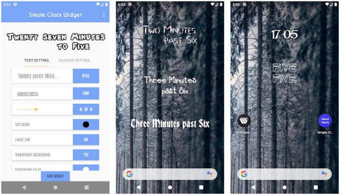 Android app com light simpleclockwidget
