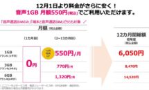 BIGLOBEモバイルの音声SIMが月550円に値下げ、さらに支払いに使える5000円相当クーポンも